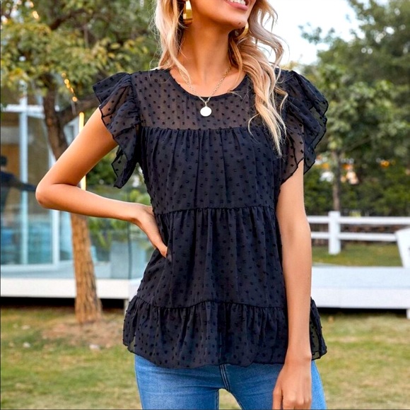 Bellanblue Tops - SWISS DOT BLOUSE